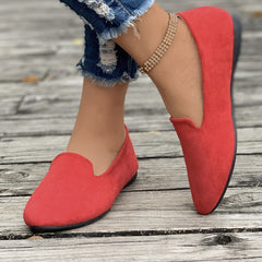 Comfortable Ballet Flats for Women with Pointed Toe Suede Slip On Casual Style