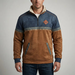 Cozy Sweater Fleece for Men with Mock Neck Long Sleeve Quarter Zip Fleece Lined Casual Style