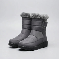 Women's Quilted Mid-Calf Winter Snow Boots Fur-Cuffed Warm Lined Platform Toggle