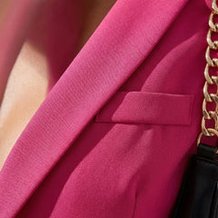 Elegant Blazer for Women with Shawl Collar Long Sleeve One Button Open Front Longline Style