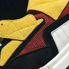 Stylish Chunky Sneakers for Men with Round Toe Lace Up Platform Colorblock Street Style