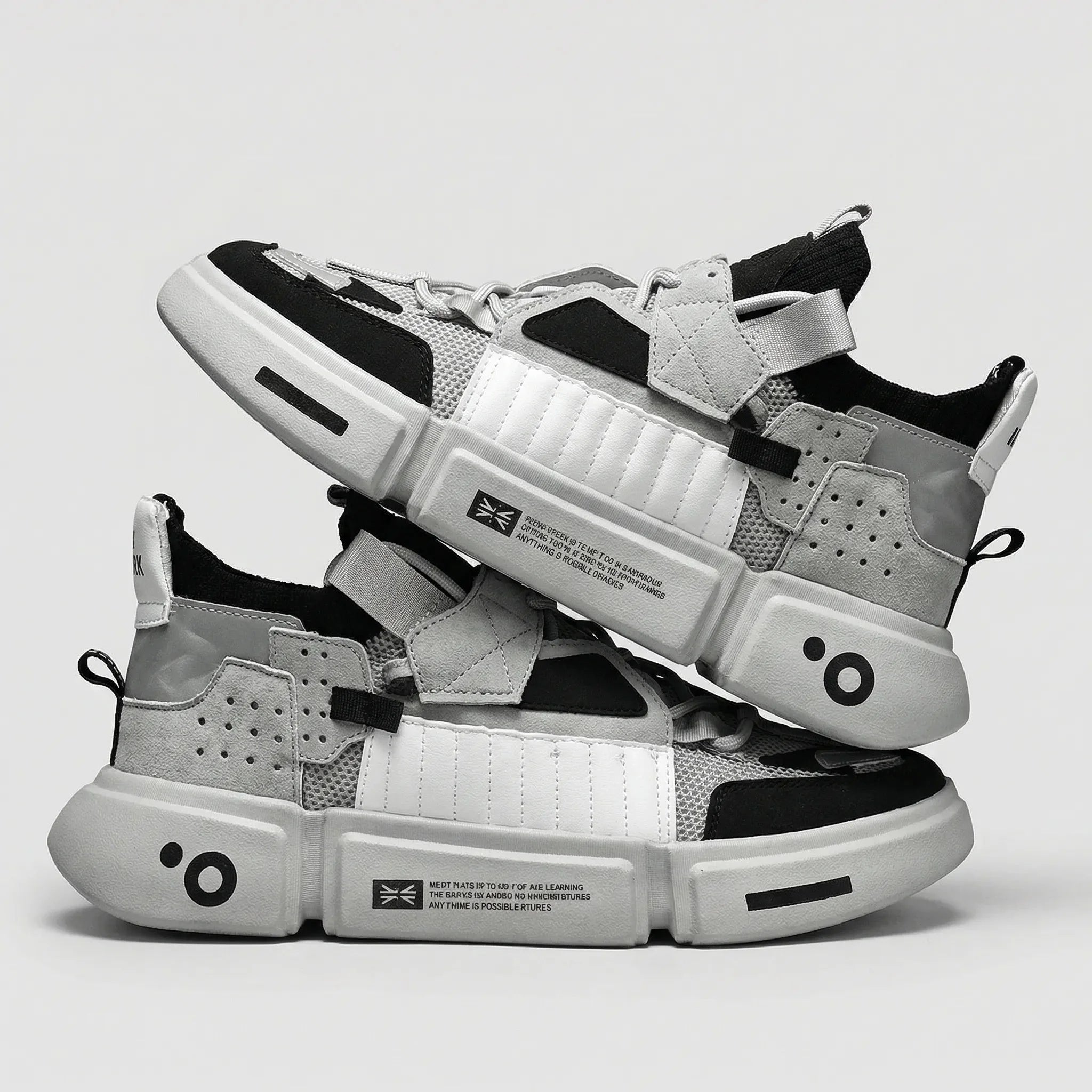 Stylish Chunky Sneakers for Men with Round Toe Lace Up Platform Colorblock Street Style