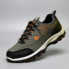 Comfortable Trail Sneakers for Men with Round Toe Lace Up Lug Sole Mesh Hiking Style