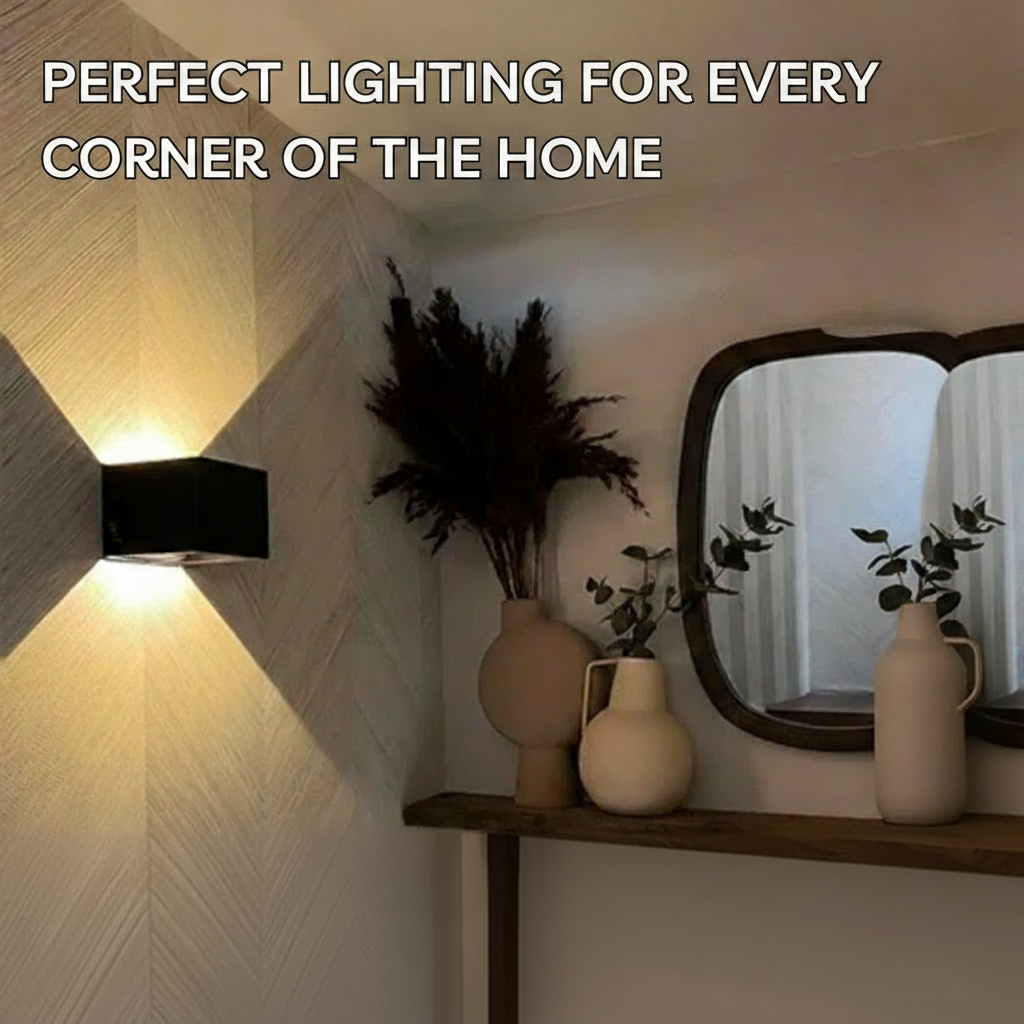 Cube Wall Lamp Motion Sensor Rechargeable LED Up Down Cordless Indoor Sconce Wall Light