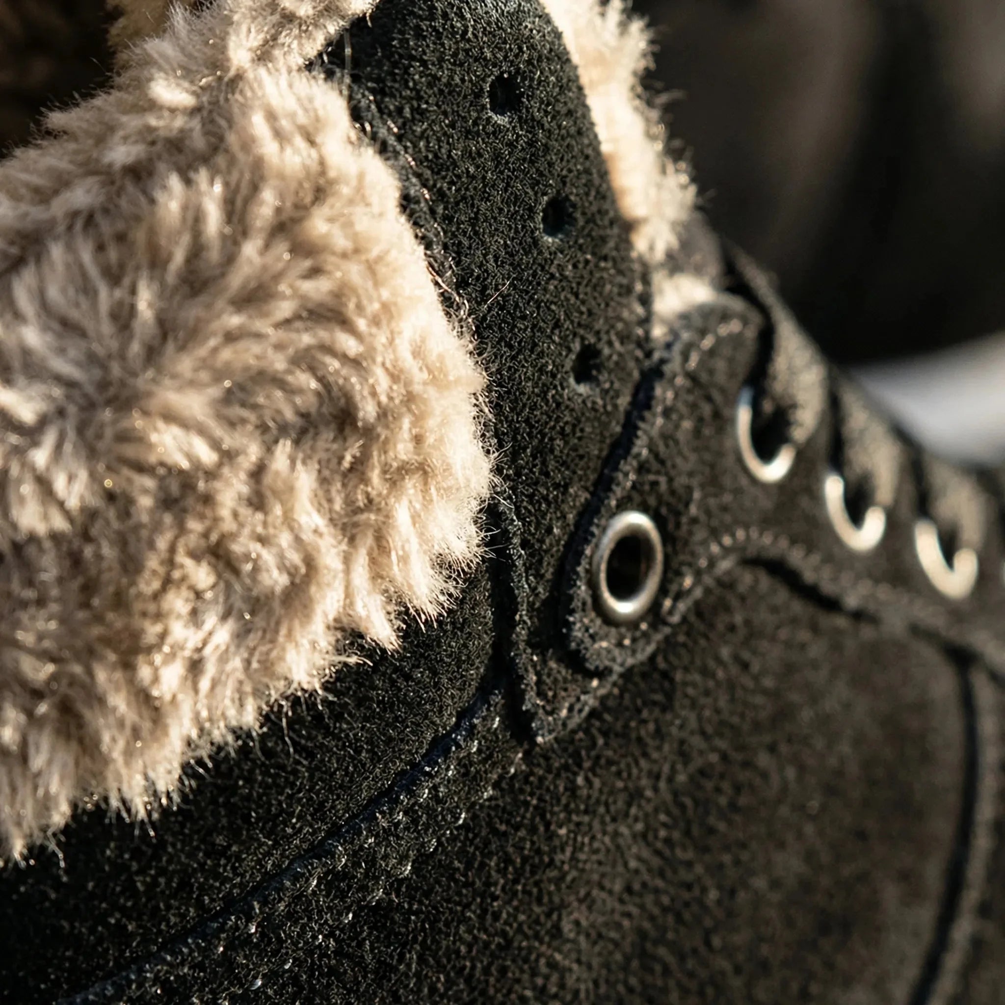 Warm Winter Boots for Men with Round Toe Lace Up Fleece Lined High Top Snow Style