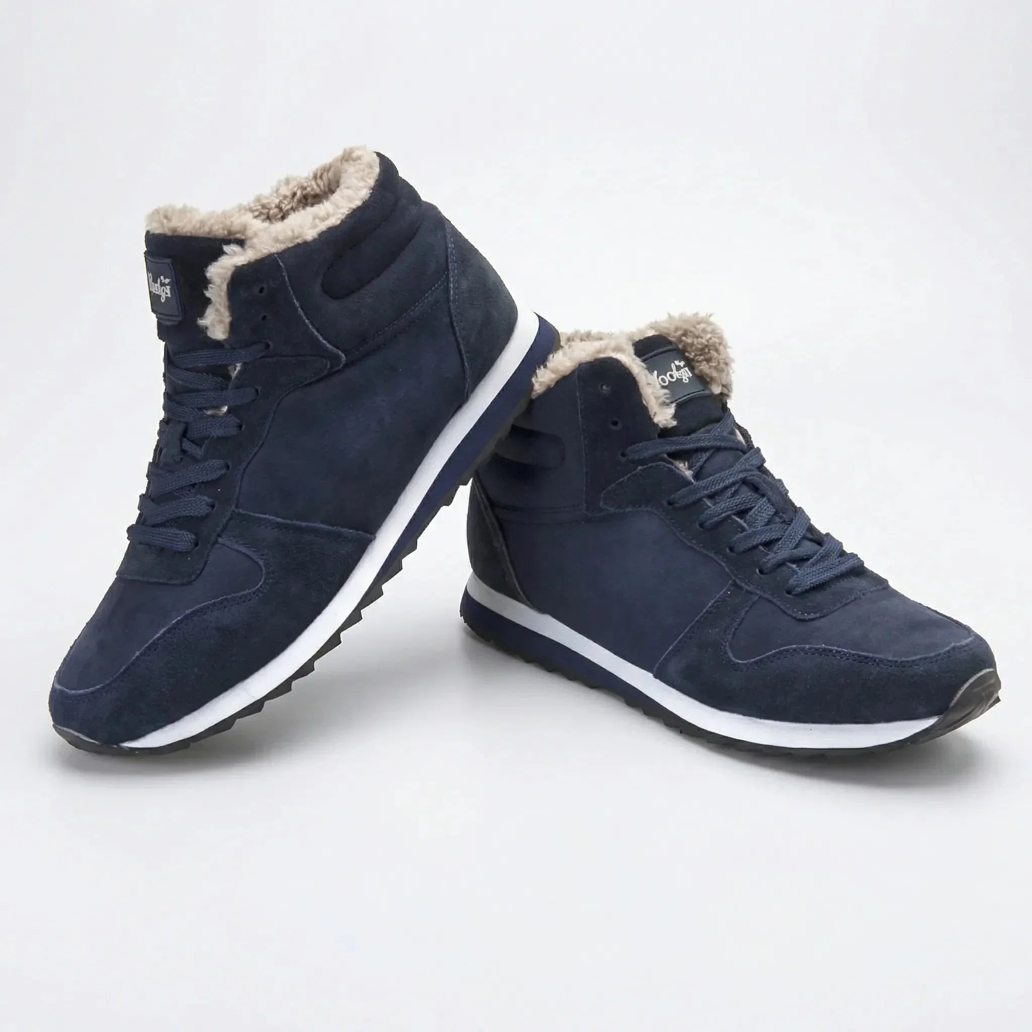 Warm Winter Boots for Men with Round Toe Lace Up Fleece Lined High Top Snow Style
