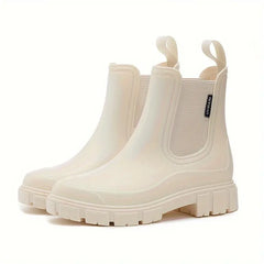 Comfortable Waterproof Chelsea Boots for Women with Platform Chunky Sole Slip On Style