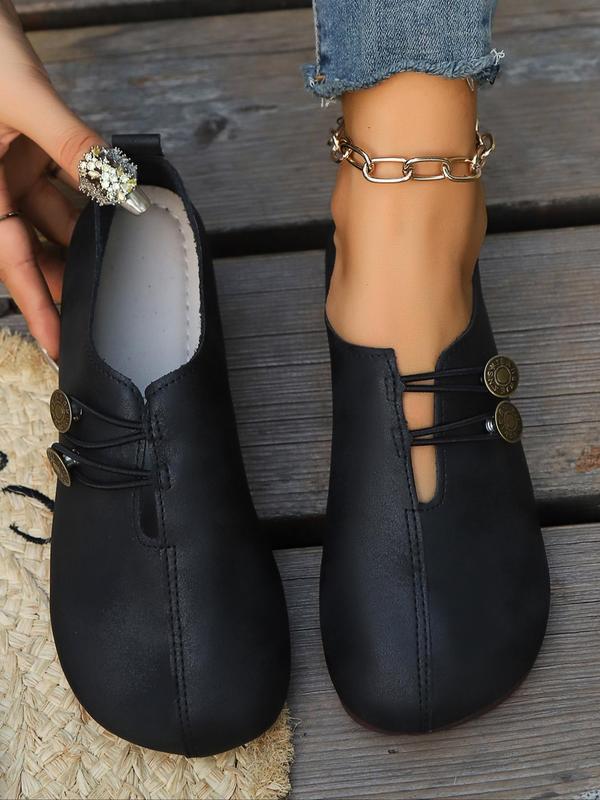 Comfortable Leather Ballet Flats for Women with Round Toe Slip On Lightweight Breathable Style