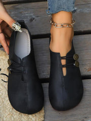 Comfortable Leather Ballet Flats for Women with Round Toe Slip On Lightweight Breathable Style