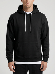 Cozy Hoodie for Men with Drawstring Hood Long Sleeve Kangaroo Pocket Fleece Relaxed Style