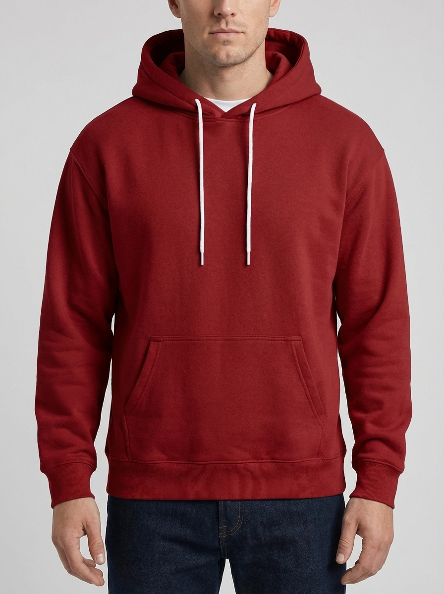 Cozy Hoodie for Men with Drawstring Hood Long Sleeve Kangaroo Pocket Fleece Relaxed Style