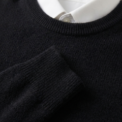 Cozy Soft Knit Crew Neck Sweater for Men with Round Neck Long Sleeve Pullover Ribbed Style
