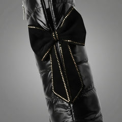 Cozy Over The Knee Boots for Women with Quilted Fleece Lined Round Toe Flatform Winter Style