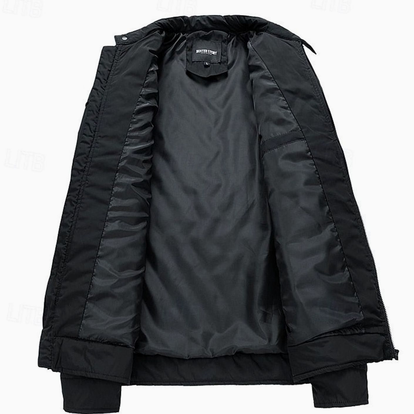 Cozy Diamond Quilted Moto Jacket for Men with Stand Collar Long Sleeve Full Zip Bomber Winter Style
