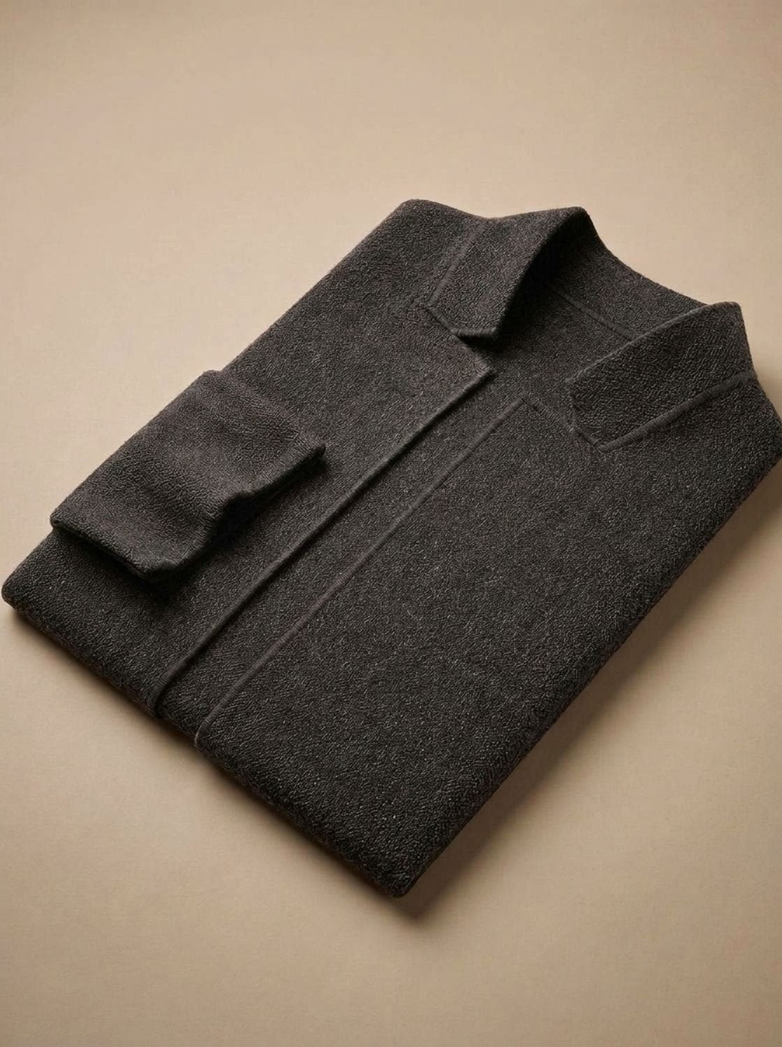 Cozy Knit Blazer Cardigan for Men with Notch Lapel Long Sleeve Button Front Slim Fit Style