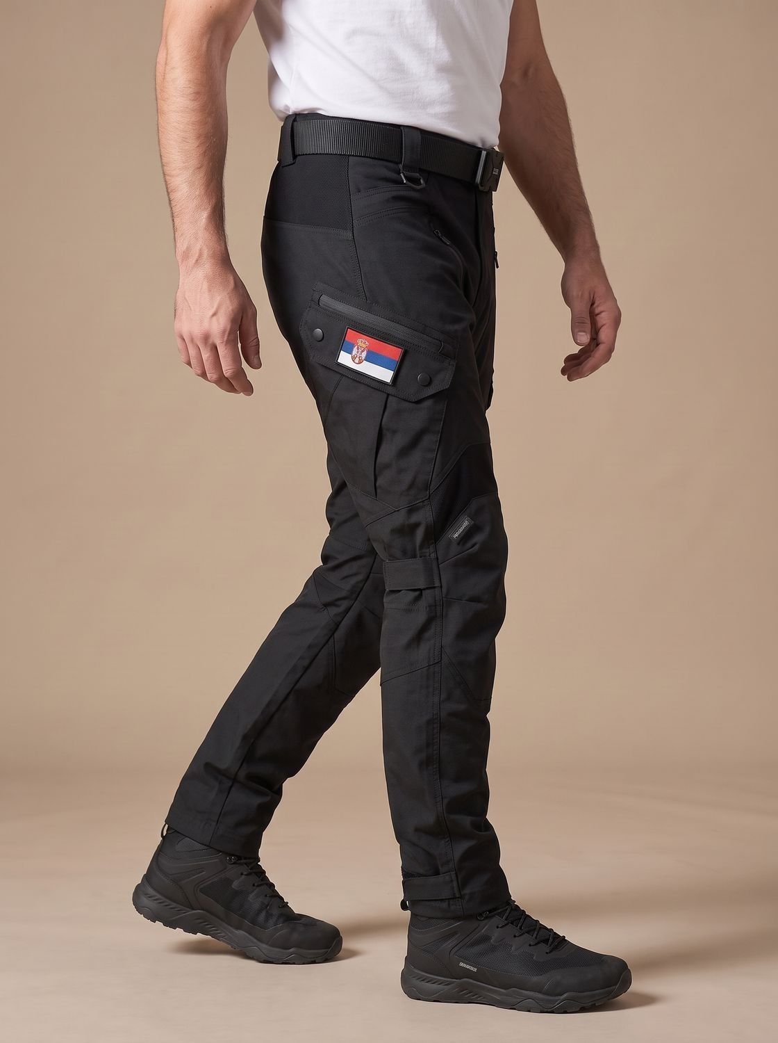 Rugged Tactical Cargo Pants for Men with Waterproof Multi-Pocket Articulated Zip Tapered Style
