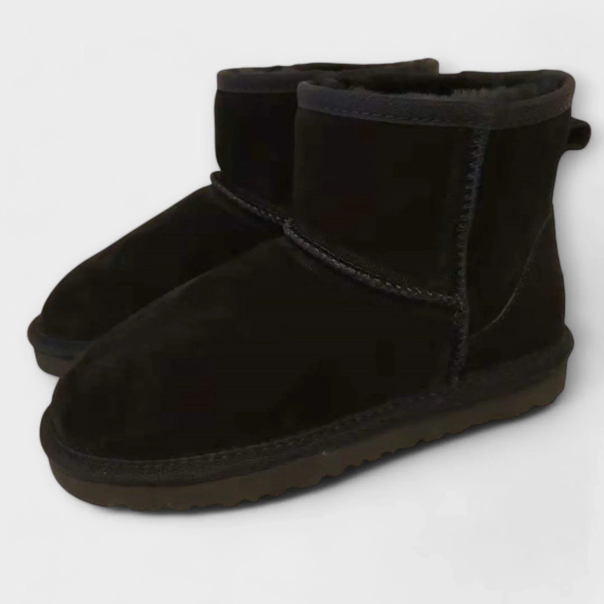 Cozy Booties for Women with Round Toe Fleece Lined Suede Ankle Winter Style