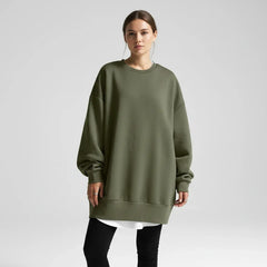Cozy Oversized Sweatshirt for Women with Crew Neck Long Sleeve Dropped Shoulder Relaxed Style