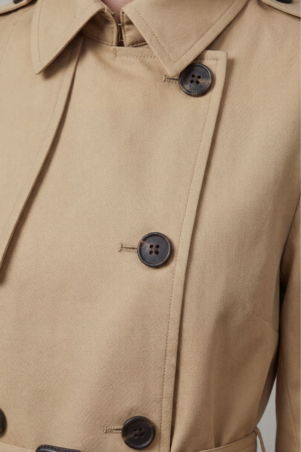 Classic Winter Trench Coat for Women with Notched Lapel Long Sleeve Double Breasted Belted Style