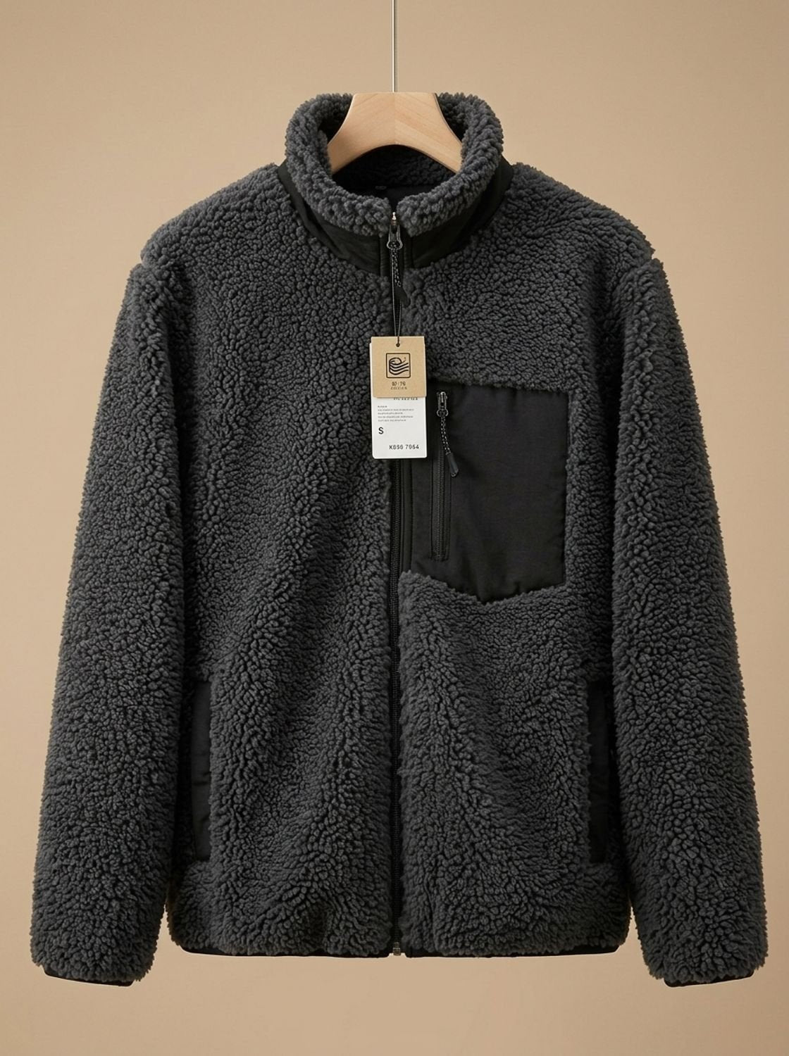 Cozy Sherpa Fleece Jacket for Women with Stand Collar Long Sleeve Full Zip Relaxed Style