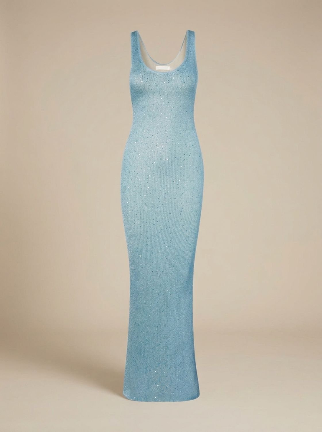 Elegant Sequin Bodycon Maxi Dress for Women with Scoop Neck Sleeveless Slim Shimmer Style