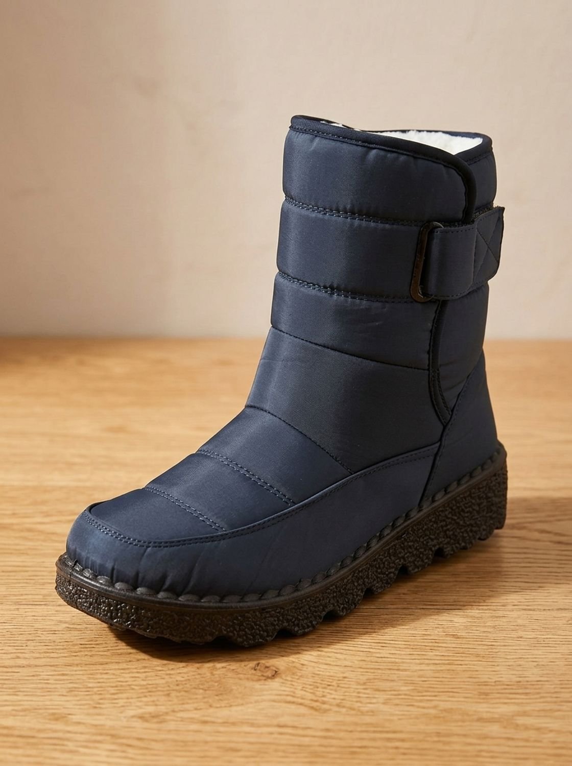 Cozy Fleece Lined Snow Boots for Women with Waterproof Strap Anti-Slip Lug Sole Winter Style